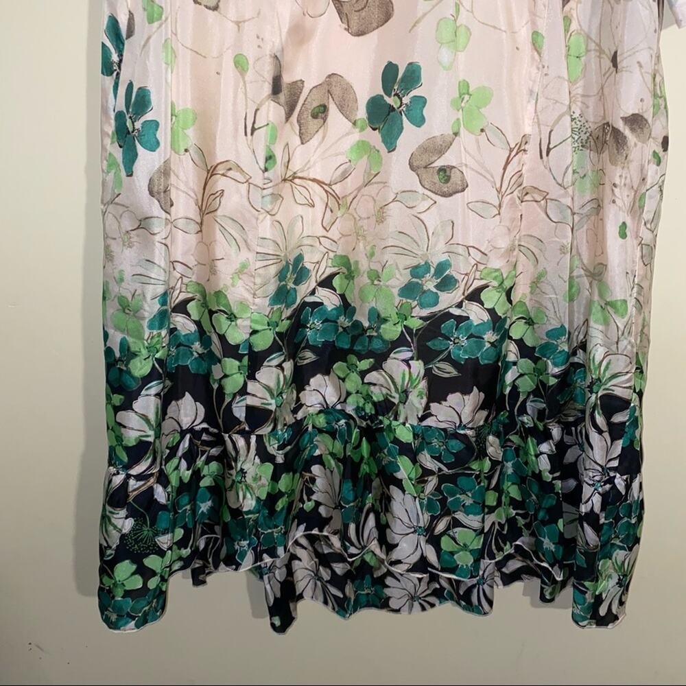 Anthropologie Beige and Green Floral Midi Dress - Picture 8 of 8